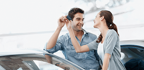 Happy Couple with New Car